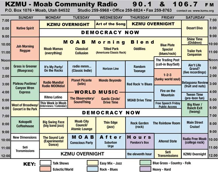 KZMU SCHEDULE