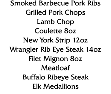 Smoked Barbecue Pork Ribs Grilled Pork Chops Lamb Chop Coulette 8oz New York Strip 12oz Wrangler Rib Eye Steak 14oz F   