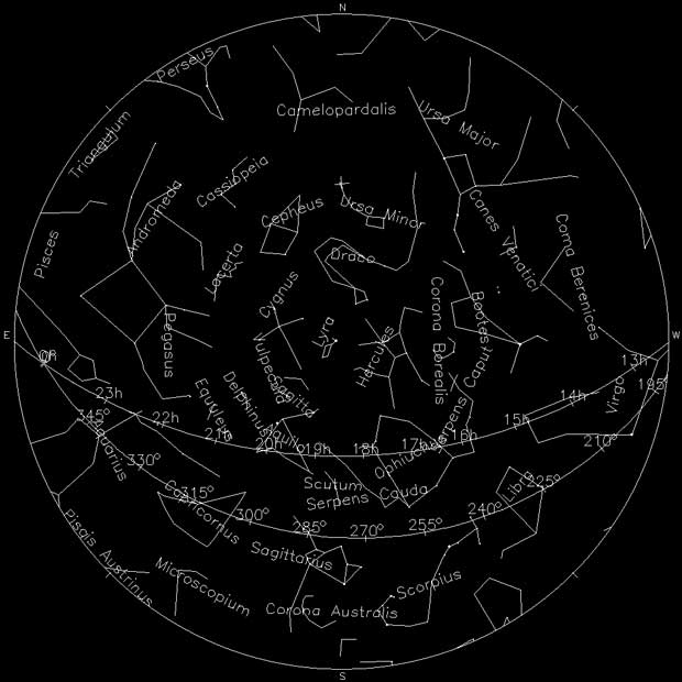 Sky Map for Moab Feb 2013