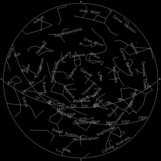 Sky Map for Moab Feb 2013