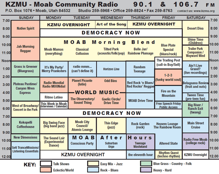 KZMU SCHEDULE