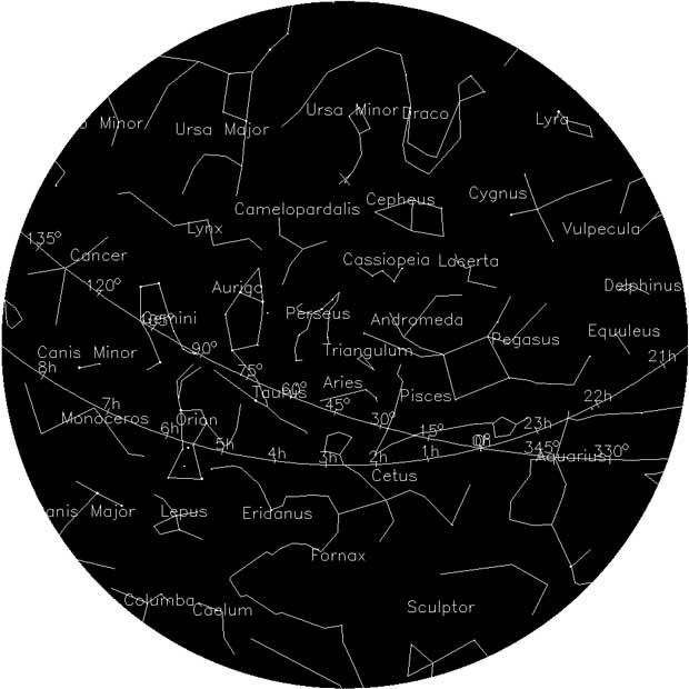 Sky Map for Moab Feb 2013