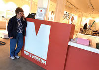 Karla Hancock, Visitor Services, at the front desk